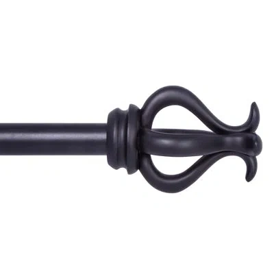 Kenney Manchester Kinsley Adjustable 0.75" Single Curtain Rod In Black
