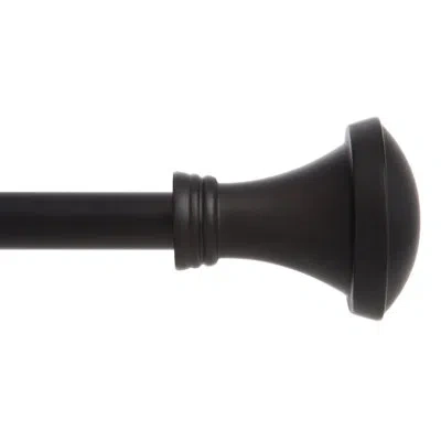 Kenney Manchester Matte Black Adjustable 0.75" Single Curtain Rod