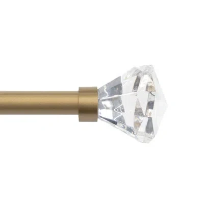 Kenney Nadia 5/8" Fast Fit Easy Install Decorative Window Curtain Rod In Burnished Brass
