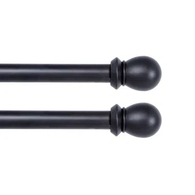 Kenney Newport Scroll Ball 5/8" Black Double Curtain Rod