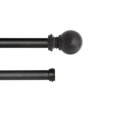 Kenney Newport Wakefield Double 5/8" Black Adjustable 0.625'' Double Curtain Rod
