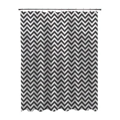 Kenney Peva Chevron Shower Curtain Liner In Black;white