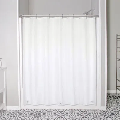 Kenney Peva Solid Color Shower Curtain Liner In White