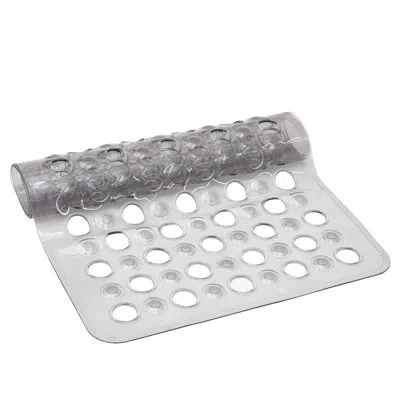 Kenney Rectangle Plastic/vinyl Non-slip Shower Mat In Smoke Gray
