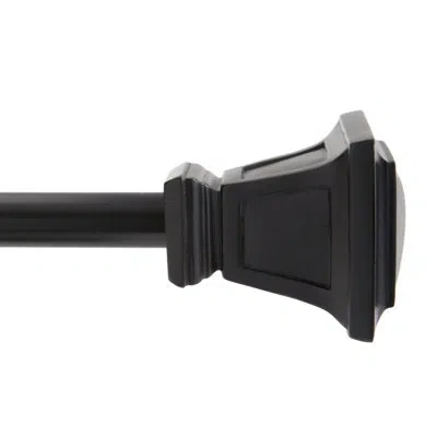 Kenney Richmond Adjustable 0.63" Single Curtain Rod In Matte Black
