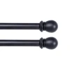 Kenney Scroll Ball Double Curtain Rod In Black