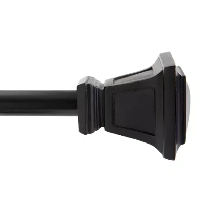 Kenney Seville Square 5/8 In Adjustable Curtain Rod In Black