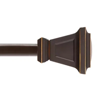 Kenney Seville Square 5/8 In Adjustable Curtain Rod In Brown