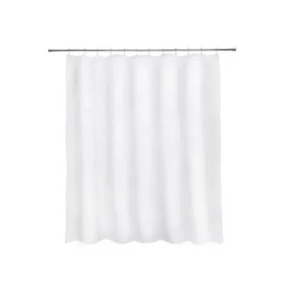 Kenney Solid Color Single Fabric Shower Curtain In White