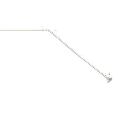 Kenney Square End Bay Window Curtain Rod, 78-144" Adjustable Length: 22-37" Sides, 28-72" Center, Steel In Brushed Nickel