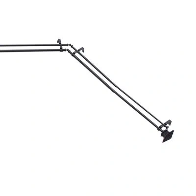 Kenney Square End Bay Window Double Curtain Rod, 78-144" Adjustable Length: 22-37" Sides, 28-72" Center, St In Black