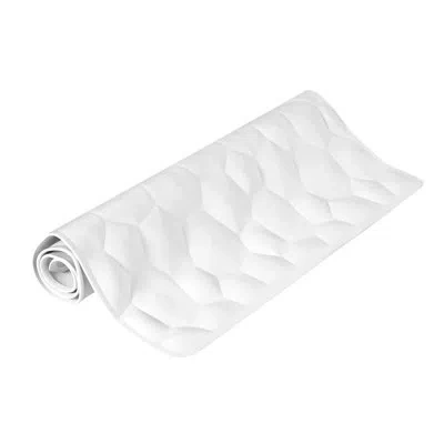 Kenney Stone Rubber Bath, Shower, And Tub Mat With Suction Cups, White