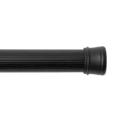 Kenney Twist & Fit No Tools 42-72 In Adjustable Spring Tension Closet/utility Curtain Rod In Black