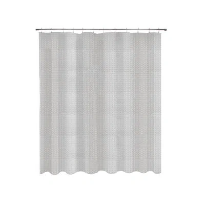 Kenney Vinyl Geometric Single Shower Curtain Liner In Smoke