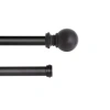 Kenney Wakefield Double Curtain Rod In Black