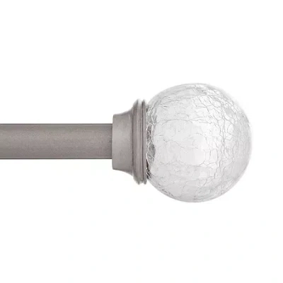 Kenney Walden Crackle Ball 5/8 In Adjustable Curtain Rod In Gray
