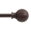 Kenney Woven Ball 5/8 In Adjustable Curtain Rod In Brown