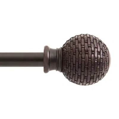 Kenney Woven Ball 5/8 In Adjustable Curtain Rod In Brown
