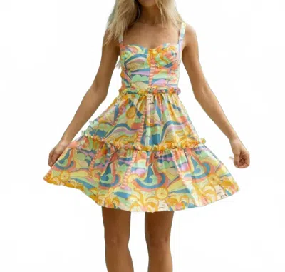 Kenny Flowers Mini Sweetheart Dress In Yellow In Multi
