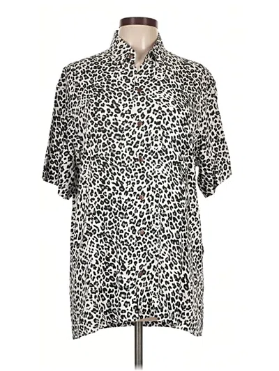Pre-owned Kenny Flowers Short Sleeve Blouse In Silver