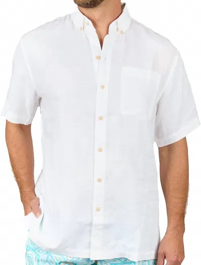 Kenny Flowers The Casa Blanca Short Sleeve Linen Shirt In White
