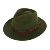 Kenny K Men's Australian Wool Fedora With Leather Hatband In Green