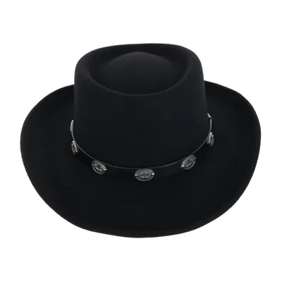 Kenny K Men's Australian Wool Felt Gambler Hat With Concho Hatband In Black