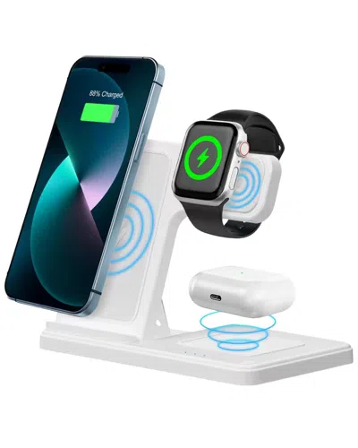 Kenro 3-in-1 15w Wireless Charging Station In White