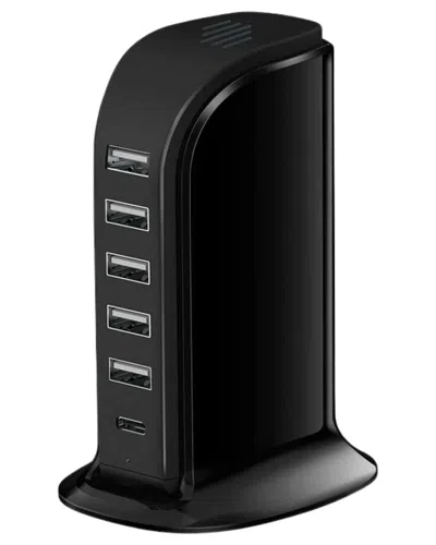 Kenro 6-in-1 Usb Charging Station In Black