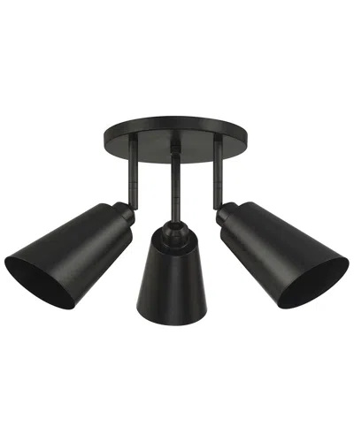 Kenroy Home Alvar 3-light Semi Flush Mount In Black