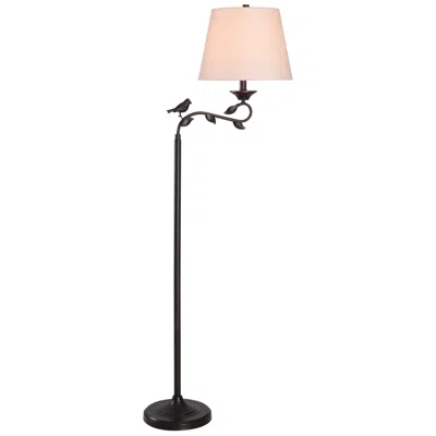 Kenroy Home Birdsong 60" High Oil-rubbed Bronze Bird Floor Lamp In Pink