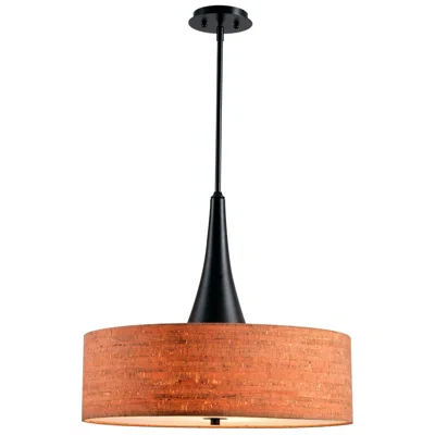 Kenroy Home Bullet 22" Wide Cork Pendant In Orange