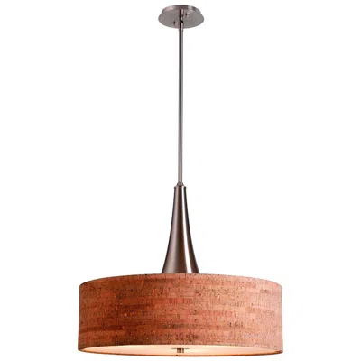 Kenroy Home Bulletin 22" Wide Modern Drum Natural Cork Pendant In Brown