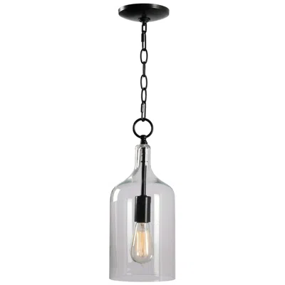 Kenroy Home Capri 6 1/4" Wide Oil Rubbed Bronze Clear Glass Pendant In Black