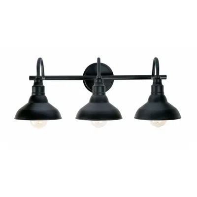 Kenroy Home Dale 24" Wide 3-light Farmhouse Sand Black Vanity Light In Blue