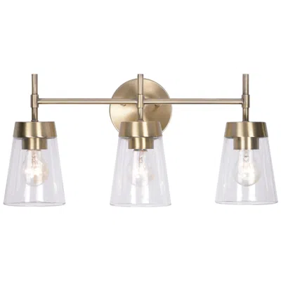 Kenroy Home Delgado 20 3/4" Wide 3-light Antique Brass Vanity Light In Neutral
