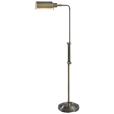Kenroy Home Denton Adjustable Height Antique Brass Pharmacy Floor Lamp In Black