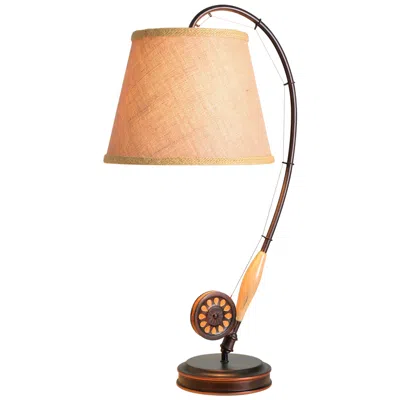 Kenroy Home Fly Rod 28" Oil Rubbed Bronze Fisherman Table Lamp In Nude