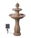 Kenroy Home Frost 3-tier Solar Floor Fountain In Brown