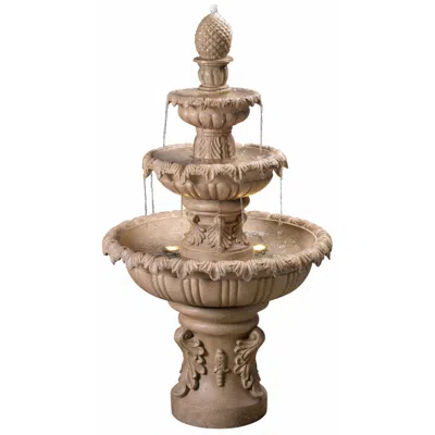Kenroy Home Ibiza 45" High 3-tier Sandstone Floor Fountain