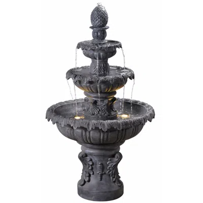 Kenroy Home Ibiza 45" High 3-tier Zinc Floor Fountain