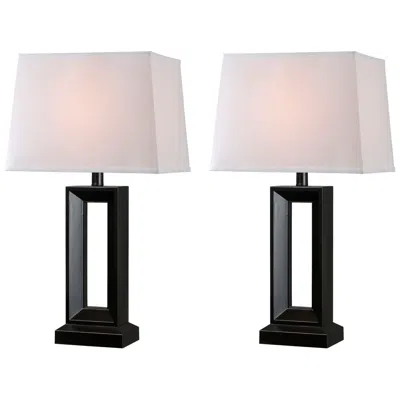 Kenroy Home Katherine 27 1/2" Black Open Rectangle Lamps Set Of 2 In Neutral
