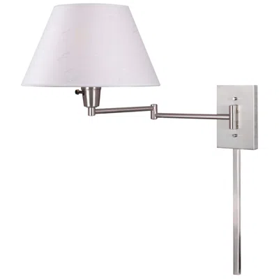 Kenroy Home Kenroy Simplicity 16" High Brushed Steel Plug-in Swing Arm Wall Light In White