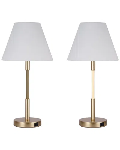 Kenroy Home Marlow Lamp With Usb Ports - Antique Brass - Set O In Gold