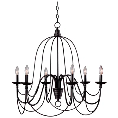 Kenroy Home Pannier 6 Light Chandelier In Black