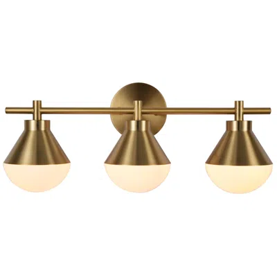 Kenroy Home Schoolhouse 23" Wide 3-light Brushed Gold Vanity Light