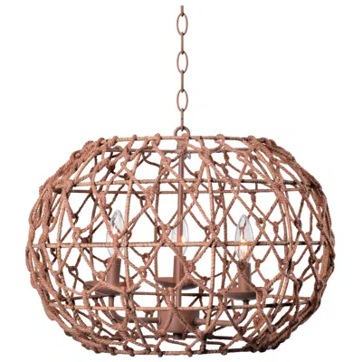 Kenroy Home Torus 3-light Rope Pendant In Brown