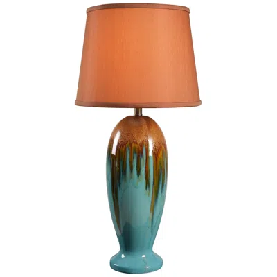 Kenroy Home Tucson 31.5" High Teal Ceramic Table Lamp
