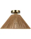 Kenroy Home Twine 1-light Semi-flush Mount In Gold