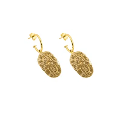 Kensho Heirlooms Women's Eternal Vision In Your Palm Gold Hoop Earrings